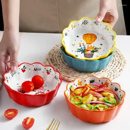 Tallrikar 6 tum härlig keramisk fruktsalladskål i bestick efterrättens spetsfrukost nudlar ris bordsartiklar
