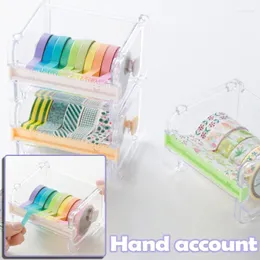 Present Wrap Transparent Tape Dispenser Cutter Synlig skrivbord Multi Masking Roll Holder Stationery Fick för DIY Office