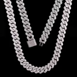 ICE Out Hip Hop 10mm 12mm Mossianite Cuban Chain 925 Sterling Silver Men Men Necklace Necklace Jewelry Men Hip Hop Bracelet
