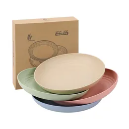 Dishes Plates Natural Wheat St Plate Healthy Tableware Cutlery Household Kitchen Plastic Fruit 23Cm Drop Delivery Home Gar Dhgarden Dhyxb