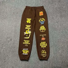 Designers Casual Pant Streetwear Jogger Trousers Sweatpants Travi Scotts Cactus Jack Co Br ed Mcdonald's Letter Print Strap Drawstring Plush Casual Pants