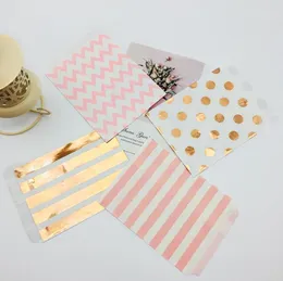 Sacos de papel kraft 100 peças, 5x7 espaços, folha, ouro rosa, colorido, laranja, cerceta, preto, rosa, bolinhas, listras, chevron, doces, buffet, bag15413589