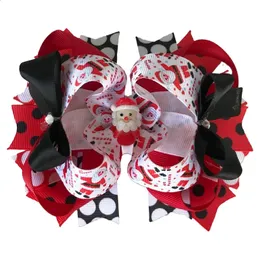 Headwear Hair Accessories 9 st /set Christmas Inspired Hair Bows Christmas Hair Clips Santa Clause Big Hair Accessories Snowman Pannband 231118