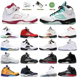 Jumpman 5 Retro Basketball Shoes Trainers Mens UNC 5S Green Bean Bean Dark Concord Racer Blue Raging Bull Red Suede Horizon Sail the Easter Sport Sneakers
