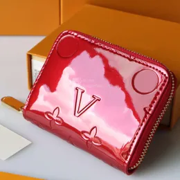 Zippy wallet women coin purse Patent leather embossed zipper Purse designer wallets passport clutch Lady Card holder high quality with box