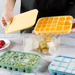 Baking Moulds Silicone Square Ice Mold Cube Trays Lid Storage Box Creative Tool Maker Cool DIY Drinks Kitchen Bar Gadgets