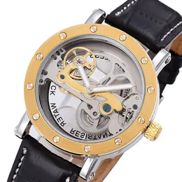 Wristwatches Creative Transparent Watches Men Flywheel Tourbillon Automatic Mechanical Leather SHENHUA Relogio MasculinoWristwatches