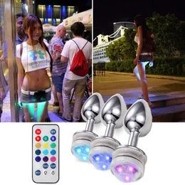 Giocattoli anali Spina per diario per adulti Telecomando LED Base Sesso Massaggio prostatico Liscio ButtPlug Prodotti Dildo/Espansore/Roba 230419