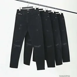 مصمم الجينز أزياء السراويل الدنيم غير الرسمية ، الإصدار الصحيح ، يمثل الخريف الجديد سكينًا أسودًا جديدًا ، جينز جينز هاي ستريت ساق طويلة ، سروال طويل الضباب أزياء