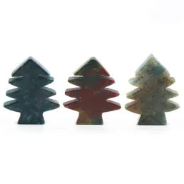 Pendant Necklaces 3 Pieces Fancy Fasper Healing Crystal Stones Mini Christmas Tree Desk Ornament Pocket Stone Home Office Decoration Dhu0I