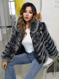 Women's Fur Faux MISSJANEFUR Coat Reversible Fashion Real TwoWay Luxury Soft Wholesale Warm Winter Jackets 231118