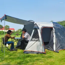 Tendas e abrigos para camping ao ar livre para caminhada de 3-4 pessoas separadas camadas duplas viagens familiar