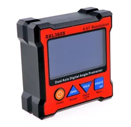 Högprecision DXL360S Dual Axis Digital Angle PROKRACTOR Dual-axel Digital displaynivåmätare med 5 sidmagnetisk bas