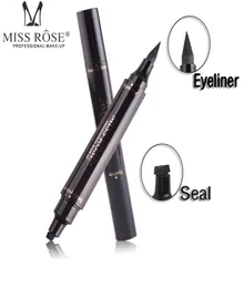 MISS ROSE Timbro per eyeliner alato Penna per eyeliner liquido a doppia estremità Impermeabile a prova di sbavature Eyeliner a lunga durata Matita Vamp Style8145882