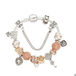 925 Sterling Silver Hearts Charm Bracelet Set for Pandora Snake Chain Bracelets for Women Girlfriend Hand Chain Bracelets with Original Box