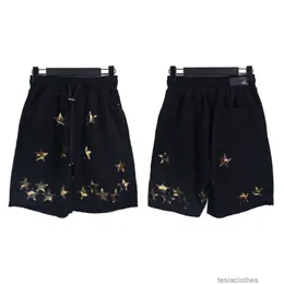 Designer Short Fashion Casual Clothing Beach Shorts Amires Fashion Br Ny personlig läder Fempointed Star Shorts High Street Summer Sports Casual Mens Women