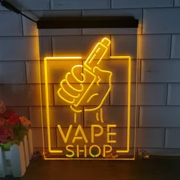 Vape Shop segurando o sinal de néon LED de exibição manual