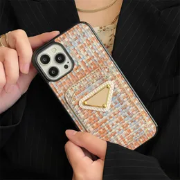 iPhone 14 11 Pro Max Case Designer Phone Cases for Apple 13 12 XR XS 8 7 SE2 Plus PU Leather Weave Pattern Mostuters Mobile Mobile Cell CoveraS Fundas