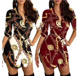 2023 Women Casual Shirt Dresses New Fashion Pleated Long Sleeve Waist Closed Designer Belt Dress