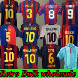 Retro Soccer Jerseys 96 97 03 04 05 06 07 08 09 10 11 14 15 Xavi Ronaldinho Rivaldo Guardiola Puyol Iniesta Finals Maillot de Foot 1899 1999 David Villa