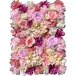 Dekorativa blommor 60x40 cm Artificial Flower Wall Wedding Decoration Peony Rose Fake Diy Party Christmal Decor Panels