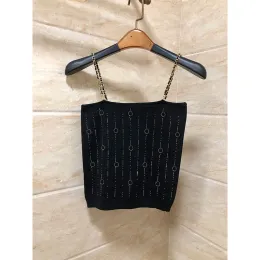 Kadın Knits Sequin Shinning Tankları Lady Metal Zinciri Kolsuz Yelek Kadın Gündelik Tops