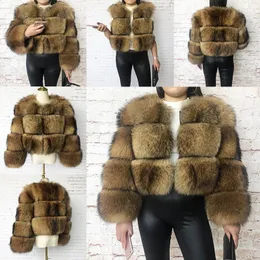 Women's Fur Faux Style Real Coat 100 Natural Raccoon HighQuality Vest Beautiful Female Jacket Leather 231118