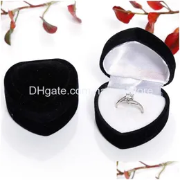 Jewelry Boxes Gift Box Case Heart Shaped Ring Gifts Veet Earrings Organizer Cases Display Package Drop Delivery Packaging Dhedb