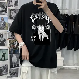 Men's T Shirts Japanese Anime Chainsaw Man T Shirt Men Cartoon Pochita T Shirt Makima Harajuku Graphic Tees Unisex Clothing Tops Tshirt Male 230419