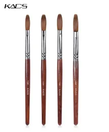 Pennelli per unghie Pennello per arte acrilica 100 Penna di zibellino Kolinsky Rotondo piatto in legno rosso per strumento per la creazione di gel1405060