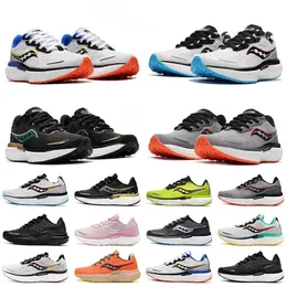 Saucony Triumph 19 Mens Koşu Ayakkabıları Siyah Beyaz Yeşil Hafif Şok Emilim Nefes Alabilen Erkekler Kadın Eğitmeni Spor Spor ayakkabıları 36-45