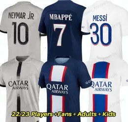Maillot Paris Mbappe Neymar Jerseys 22 23 Messis Sergio Ramos Camisas de Futebol Versão Jogador Homens Crianças Kit Hakimi Lparedes Marquin4286939