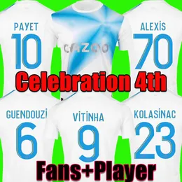 Marselha 22 23 Jerseys de futebol Especial 30º aniversário Alexis Vitinha Guendouzi sob 2022 2023 Maillot Foot Payet OM Celebração 4ª camisa de futebol uniformes