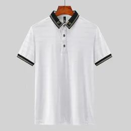 Мужчина Polos Corea Style Solid Brand Fashion Black White Polo Рубашки с коротким рукавом мужские летние дышащие топы Tee негабаритный 6xl 7xl 8xl 230419