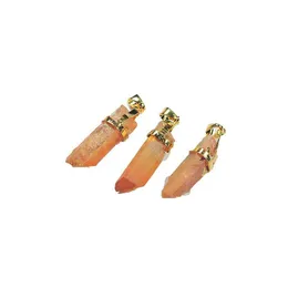 Pendant Necklaces Natural Quartz Crystal Column Cluster Necklace Ladies Jewelry Collection Atmosphere Simple Drop Delivery Pendants Dhtes