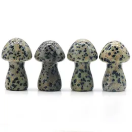 Loose Gemstones 35Mm Natural Dalmation Jasper Gemstone Crystal Mushroom Figurine Healing Stone Statue Carving Crafts Home Decoration Dhu72