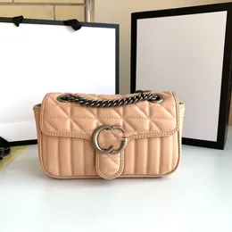 Projektant grafiki Mała klasyczna torba Crossbody Torby dla modnych pań Srebrny plecak na ramię z łańcuszkiem 22 CM