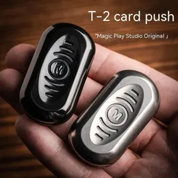 Волчок T2 Push Snapping Cards Magic Play Монеты Напальчники Гироскоп Металлический снятие стресса Ритм-игрушки EDC 231118