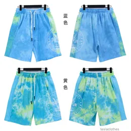 Designer Short Fashion Abbigliamento casual Pantaloncini da spiaggia Palmes Angels Palmes Angel 23ss Summer New Tie Dye H -pantaloncini da uomo larghi moda dipinti