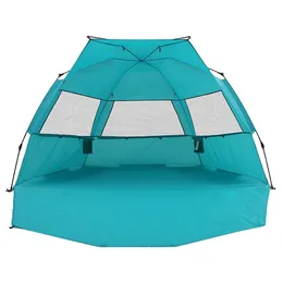 Beach Tent Super Bluecoast Beach Umbrella Outdoor Sun Shelter Cabana Automatic Pop Up UPF 50+ Sun Shade Portable Camping Hiking Canopy Easy Setup