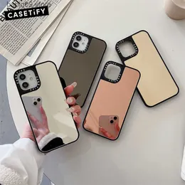 Cell Phone Cases Casetify solid color vanity mirror Phone Cases For iPhone 14 13 12 11 Pro Max Mini XR XS MAX 8 X 7 SE 2020 Back Cover T230419