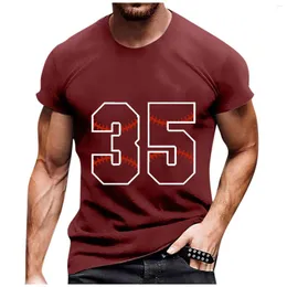 남자 T 셔츠 패션 티셔츠 흑인 남자 농구 번호 35 프린팅 패턴 캐주얼 한 느슨한 둥근 목 상판 편안한 야외 스포츠