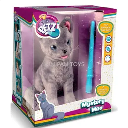 Plyschdockor original klubb petz mystery mao elektroniska interaktiva leksaker för barn smart söt katt prata tjej julklappar 231118