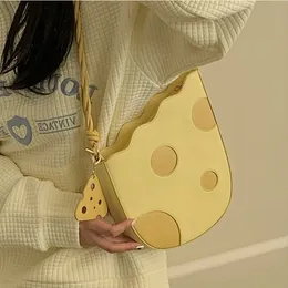 Kvällspåsar Tas Bahu Wanita Bentuk Keju C Fashion Ketiak Anak Perempuan Kulit Pu Kuning Tangan Dompet Lucu Kualitas Tinggi Untuk 230418