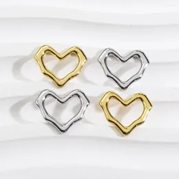 Pendant Necklaces Miasol 2 Pcs 15MM Golden Plating Stainless Steel Heart Pendand Charms Dangle For Diy Jewelry Making