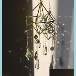 Trädgårdsdekorationer ljuskrona vindklockor dekoration kristallprismor hängande solfångare hänge uteplats windown inomhus utomhus dekor r dhx4k
