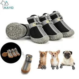 Scarpe protettive per animali domestici Maglia per cani Resistente traspirante Suola morbida Riflessione Stivali per cani per piccole scarpe da ginnastica da arrampicata Cat 231118