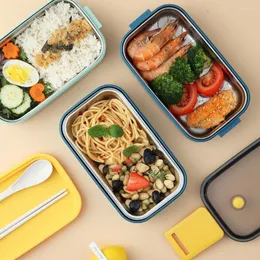 Servis uppsättningar bärbart lunchfodral lätt att rengöra bentohållare spänne stängning stor kapacitet måltid bevarande