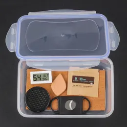 흡연 파이프 보습 스트립 칩 시가 나이프 휴대용 저장 상자