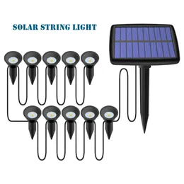 LAWN LAMP Solar Spotlights Outdoor, Landscape Lighting LED SOLAR LIGHTS, FENCE LIGHT 10 LED String Warm White IP65 Watertoflight Lighting for Garden Yard